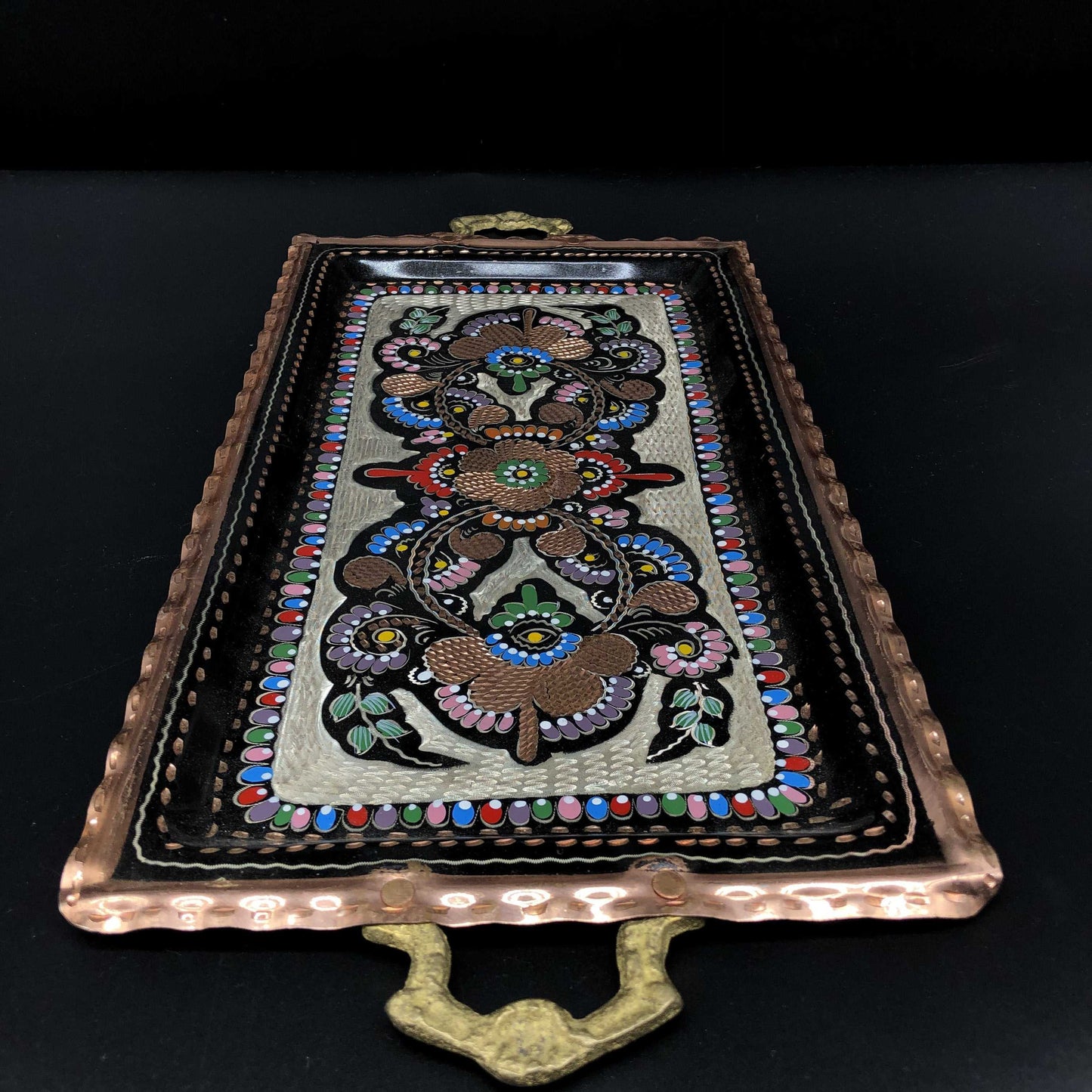 Turkish Rectangle Tray handpainted colored