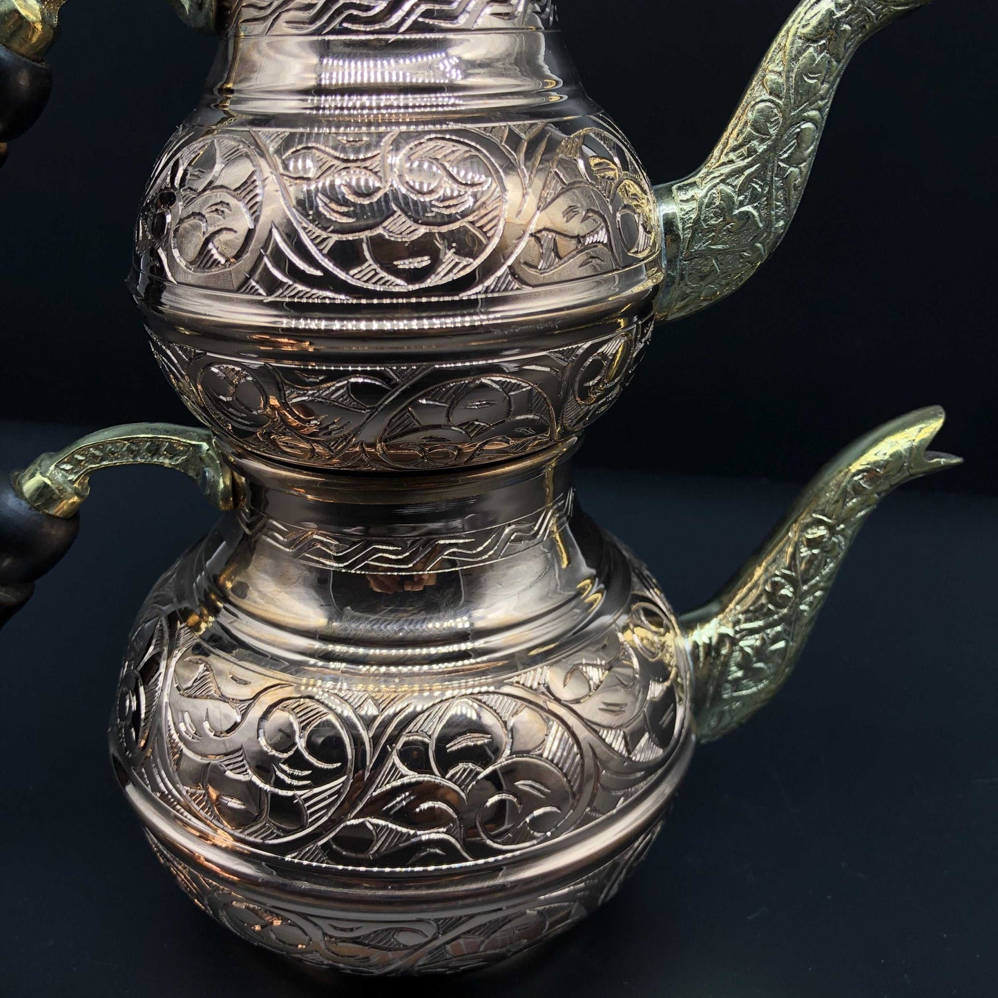 Old Tradional Copper Double Tea Pot