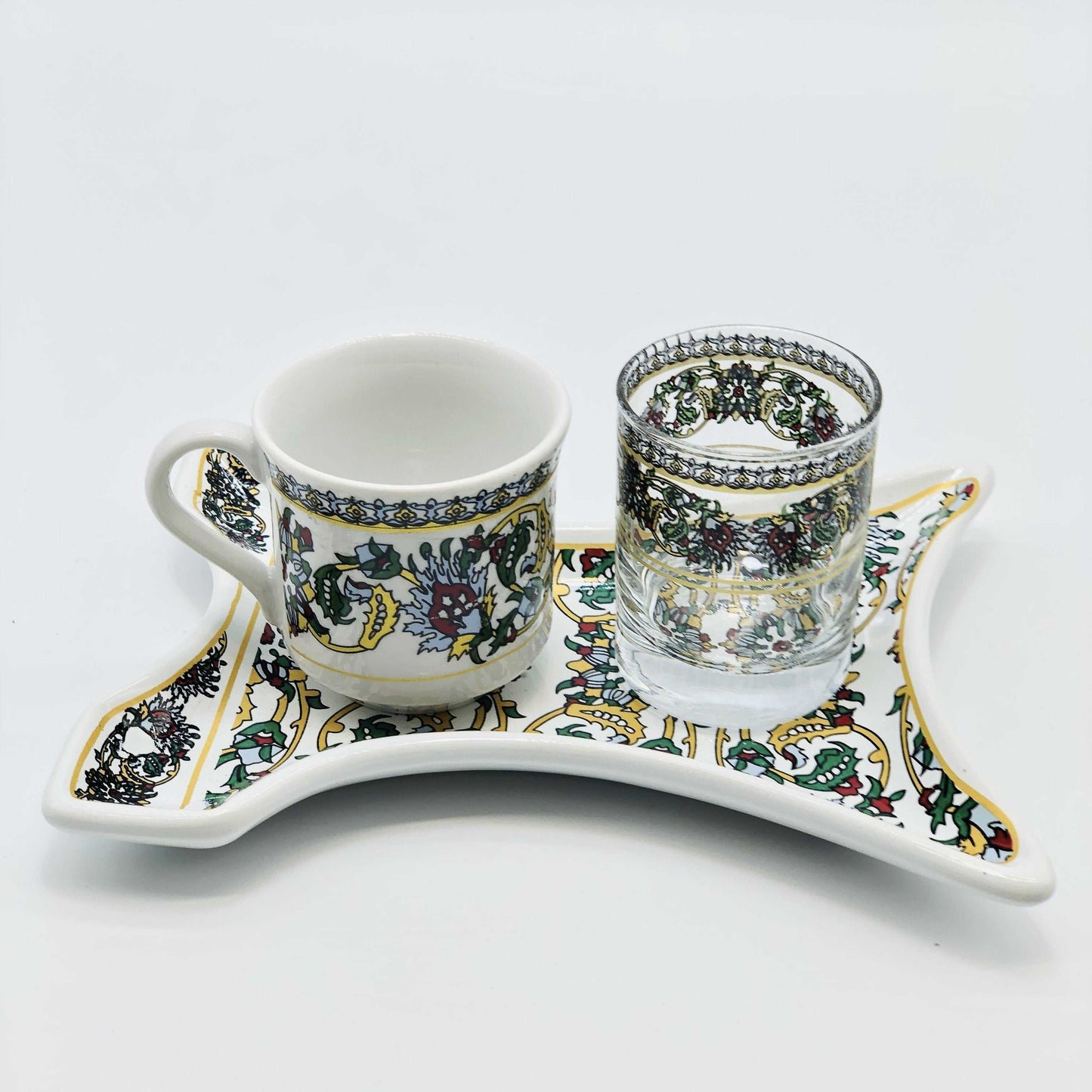One Person Turkish Coffee Set Turquoise Kaftan