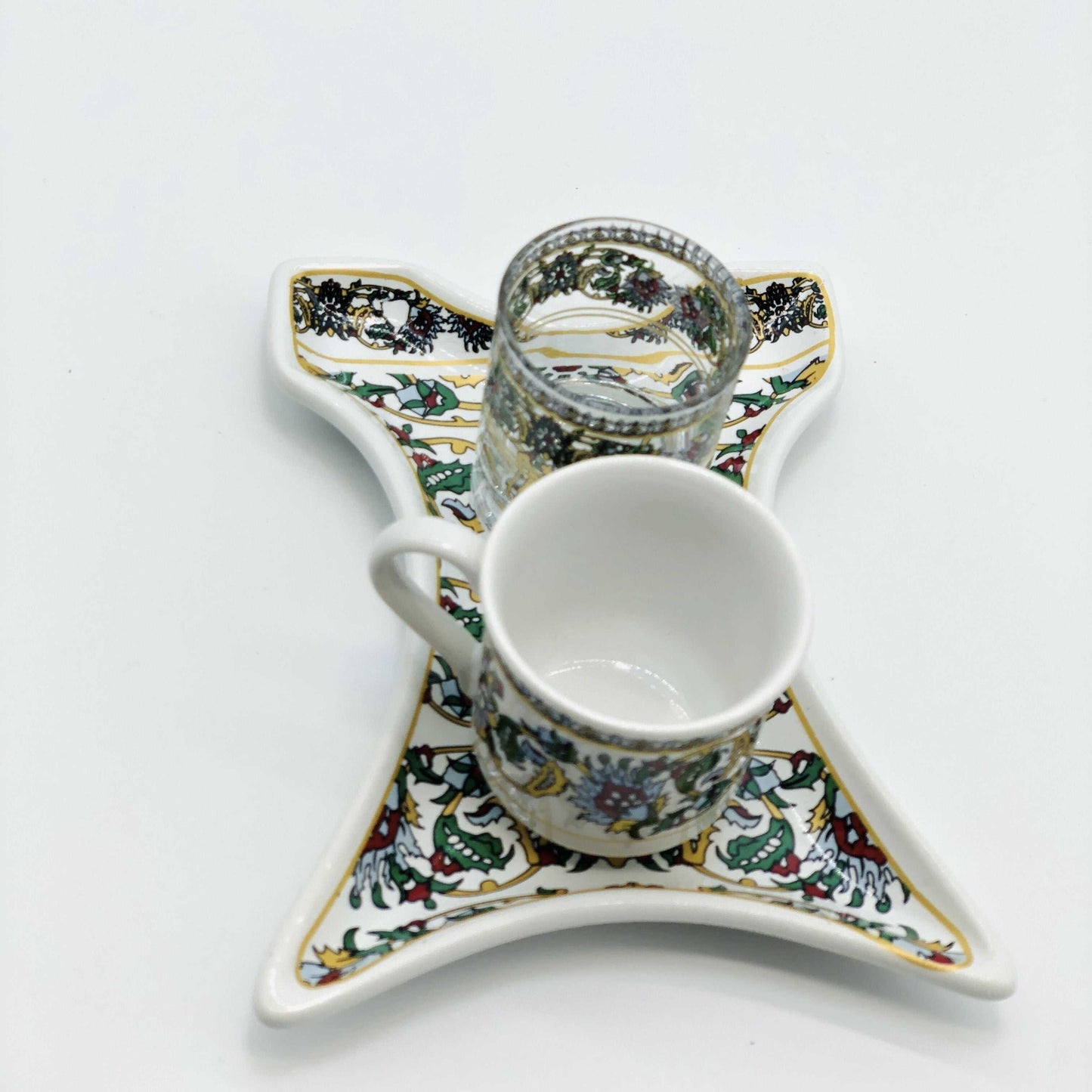 One Person Turkish Coffee Set Turquoise Kaftan