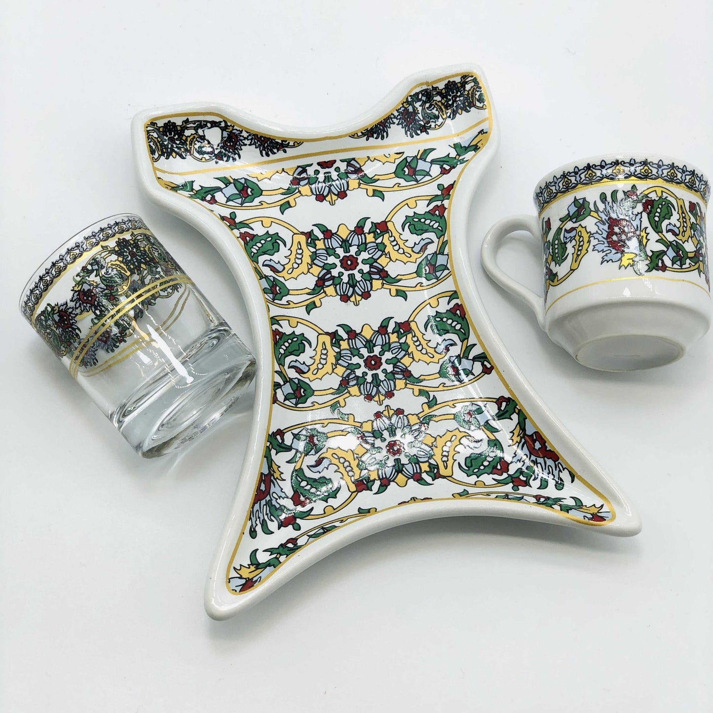 One Person Turkish Coffee Set Turquoise Kaftan