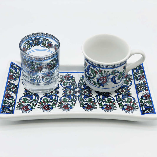 One Person Turkish Coffee Set Blue Clove