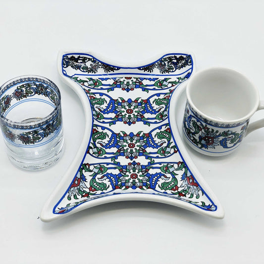 One Person Turkish Coffee Set Green Clove Kaftan