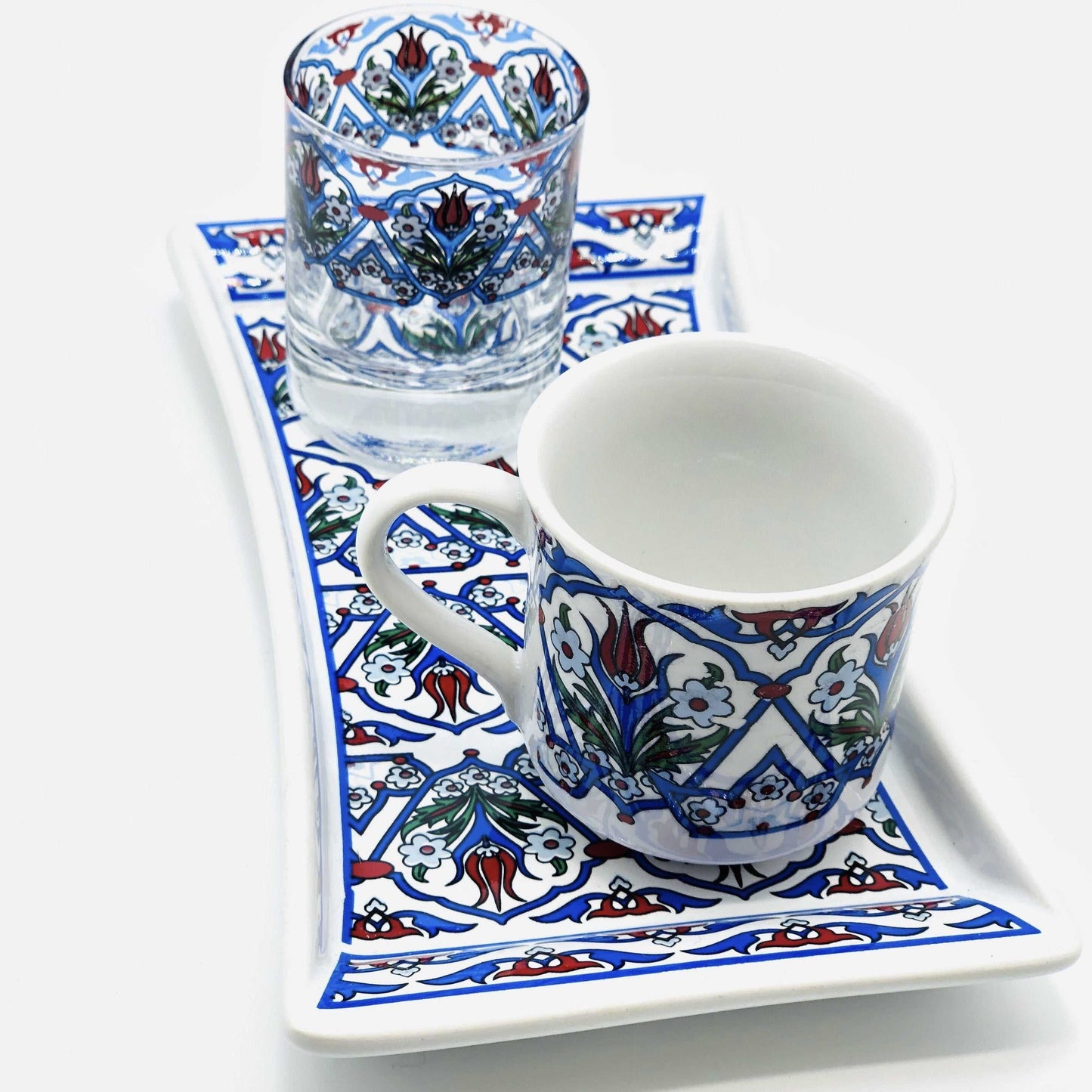 One Person Turkish Coffee Set Blue Tulip