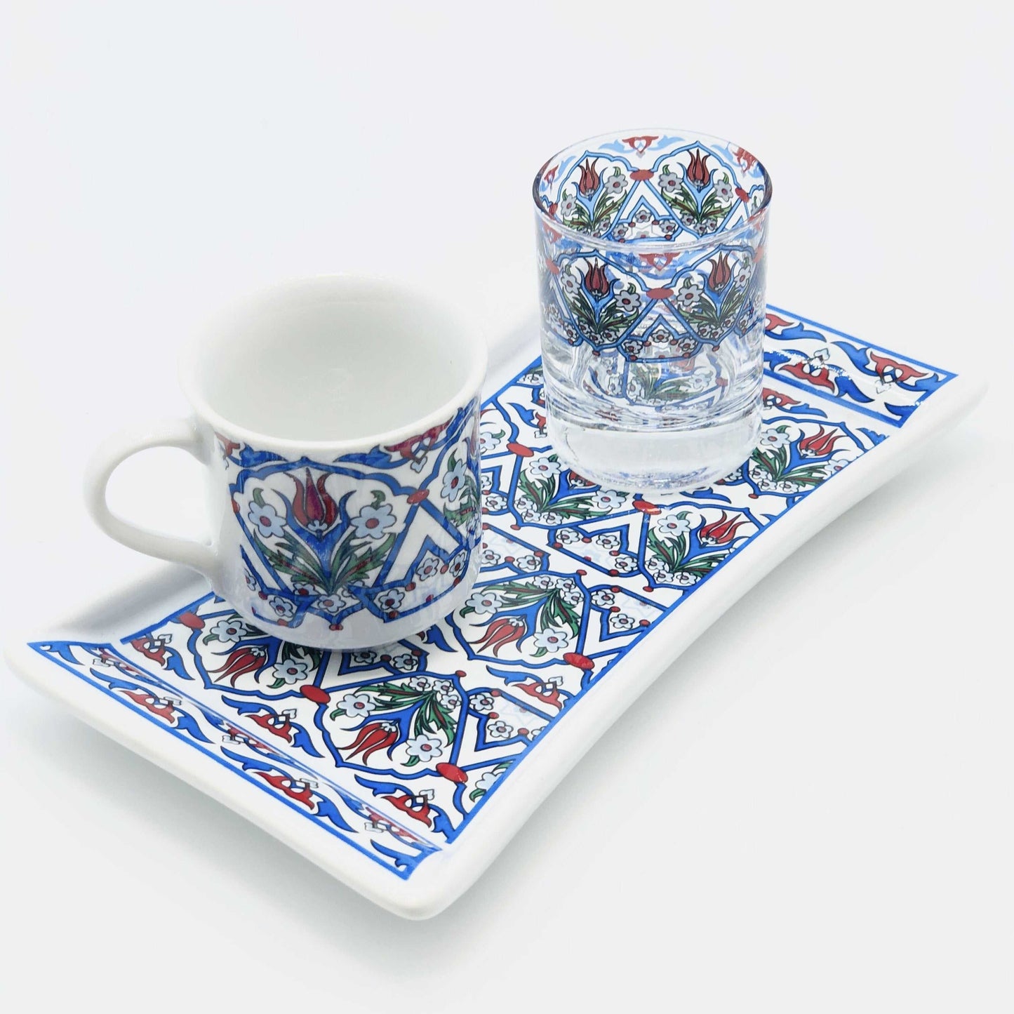 One Person Turkish Coffee Set Blue Tulip