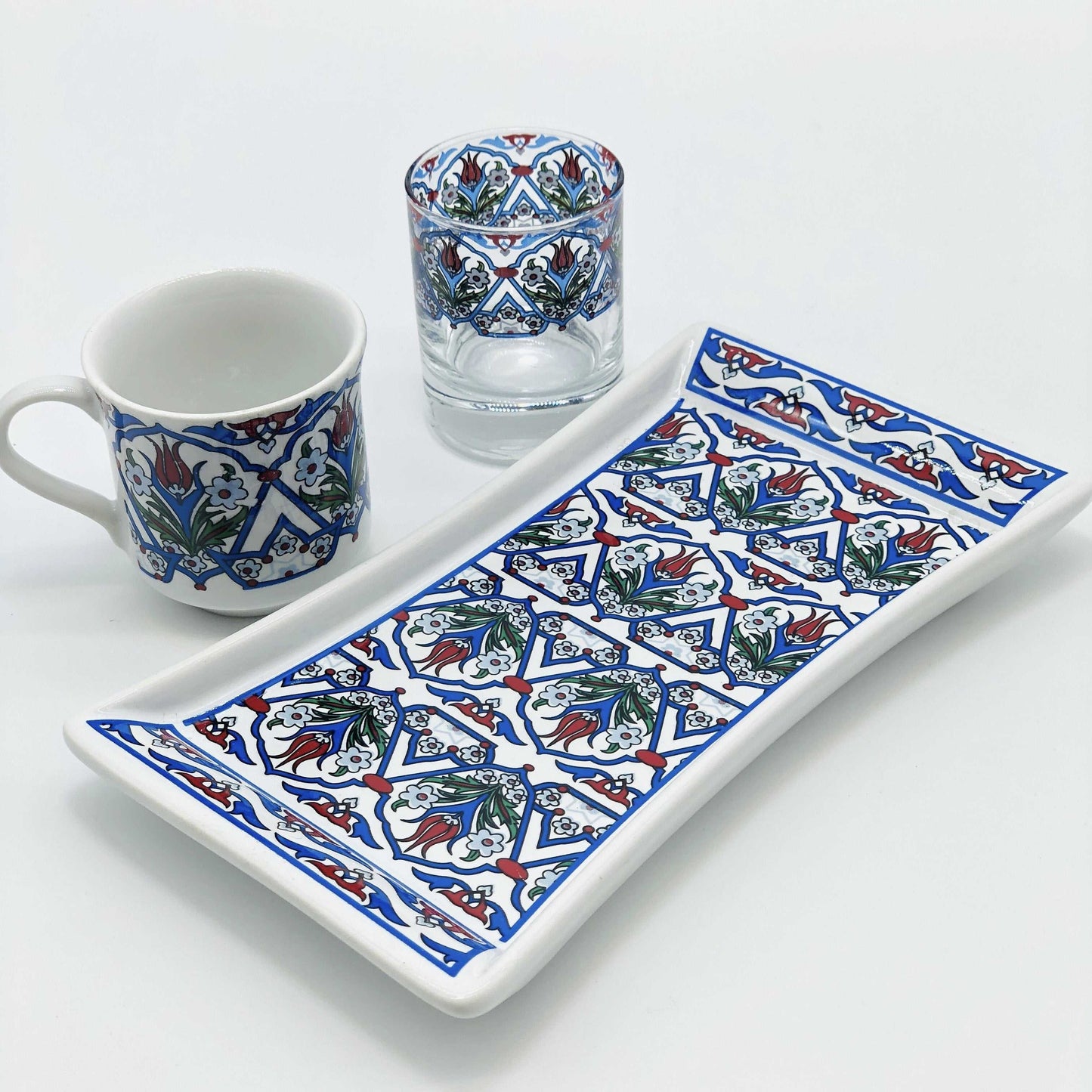 One Person Turkish Coffee Set Blue Tulip