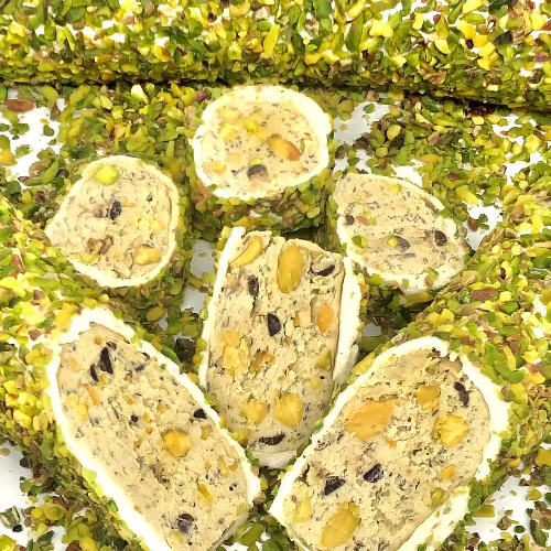 Turkish delight halva with pistachio