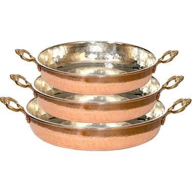 Large Size 3 in 1  Hand Made Copper Pan