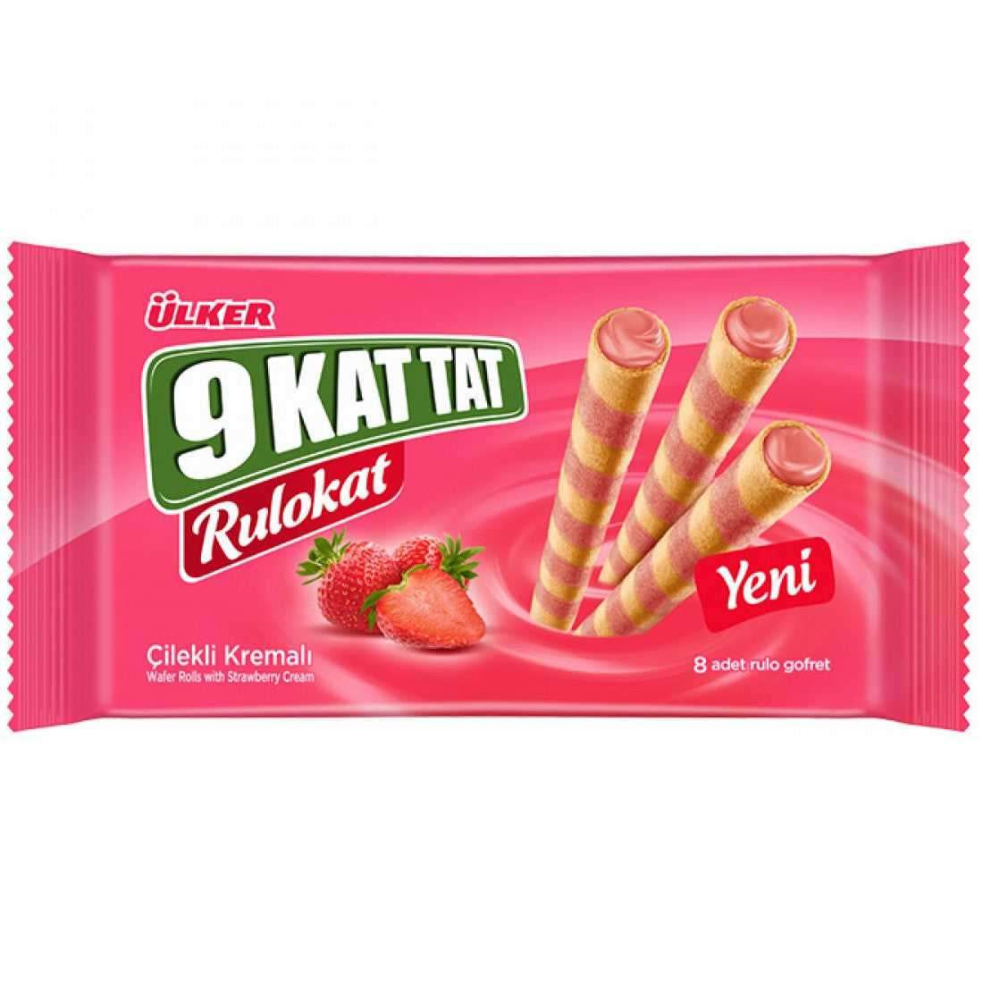 ULKER WAFER ROLLS WITH STRAWBERRY  CREAM