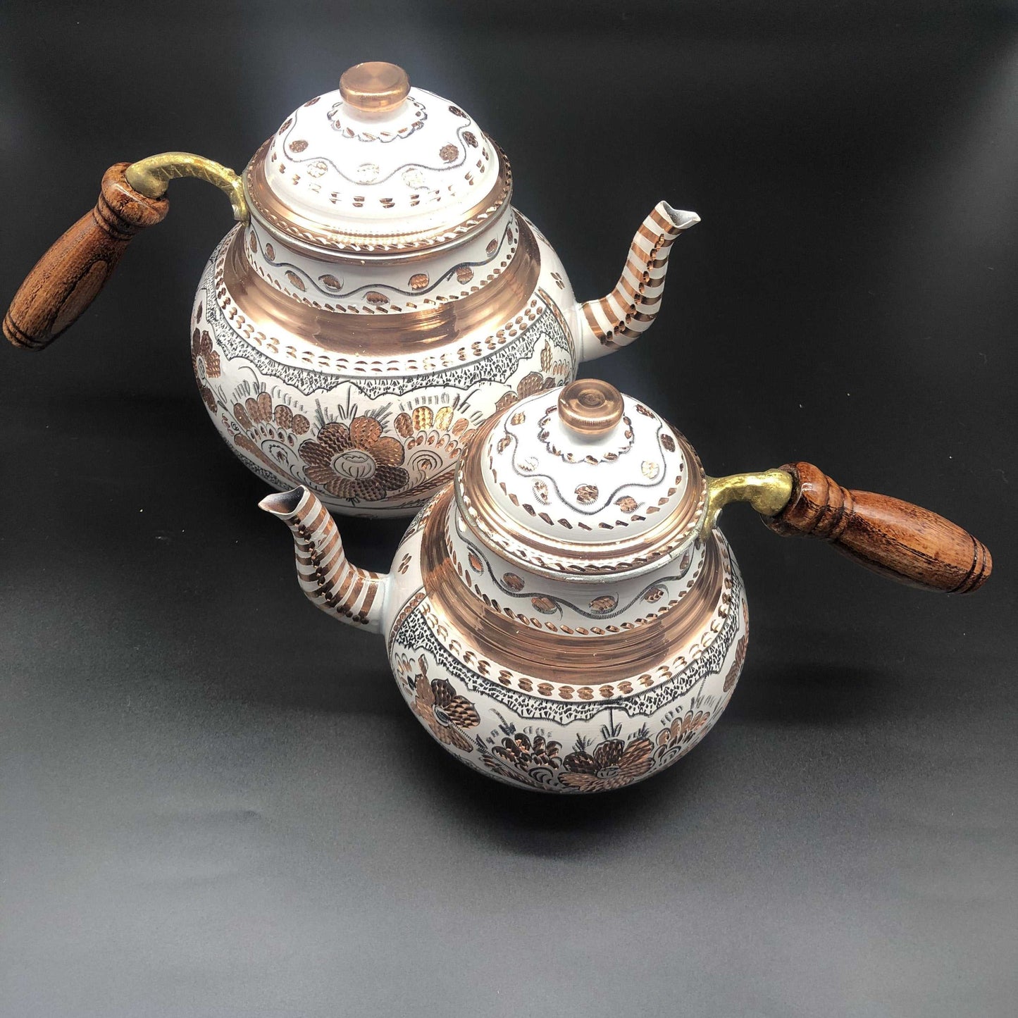 Turkish Double Kettle Tea Pot  white colored