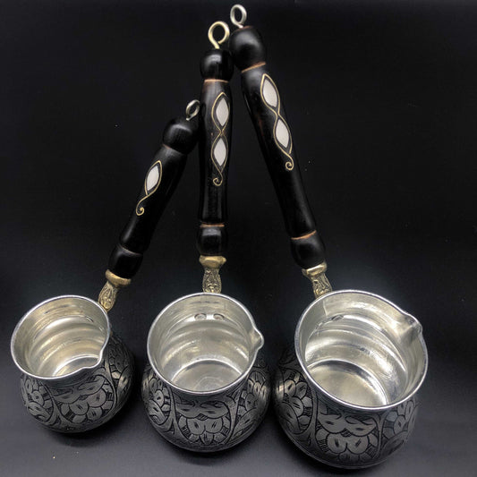 Turkish Tradional Cooper Coffee Maker (cezve) handcrafted and handpainted