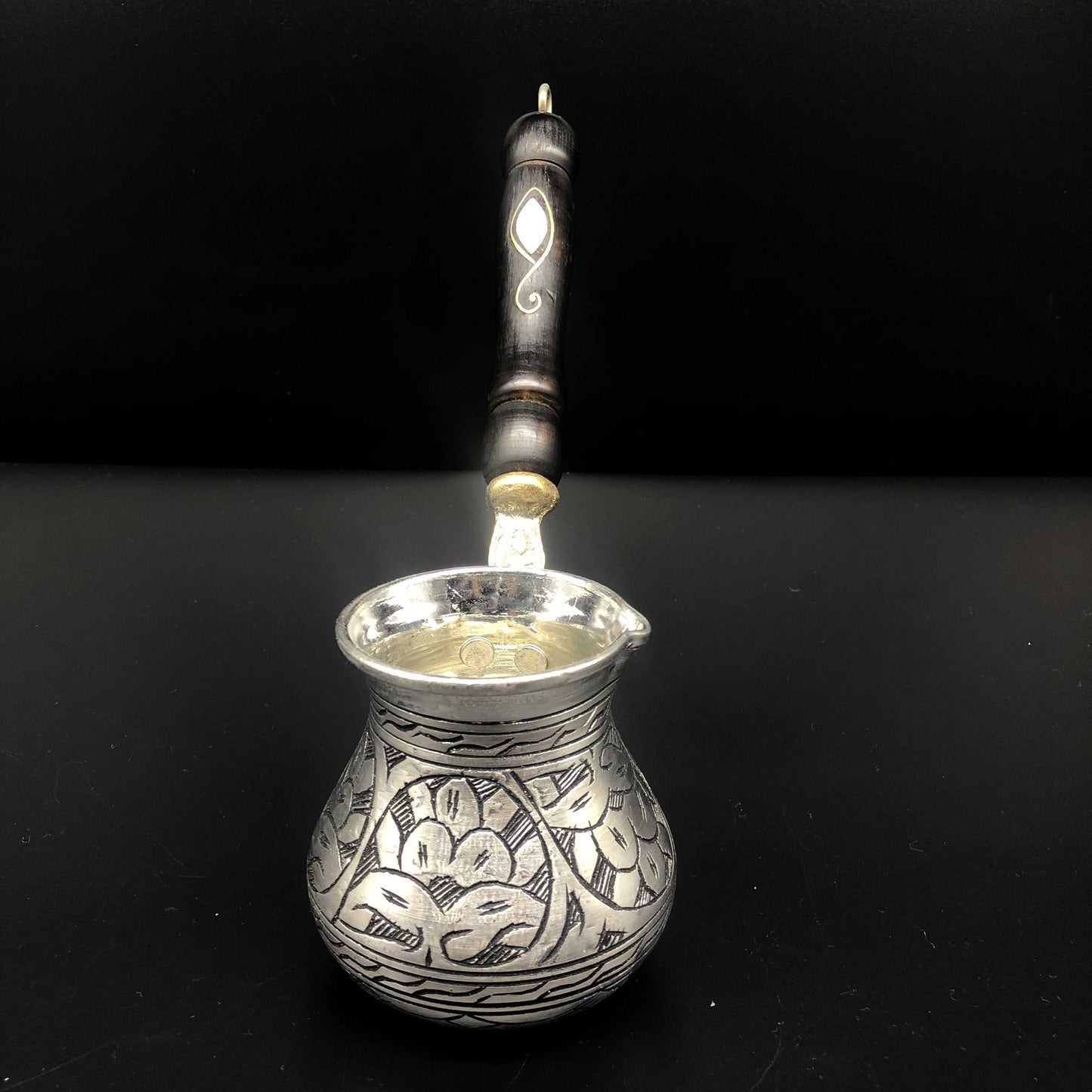 Turkish Tradional Cooper Coffee Maker (cezve) handcrafted and handpainted