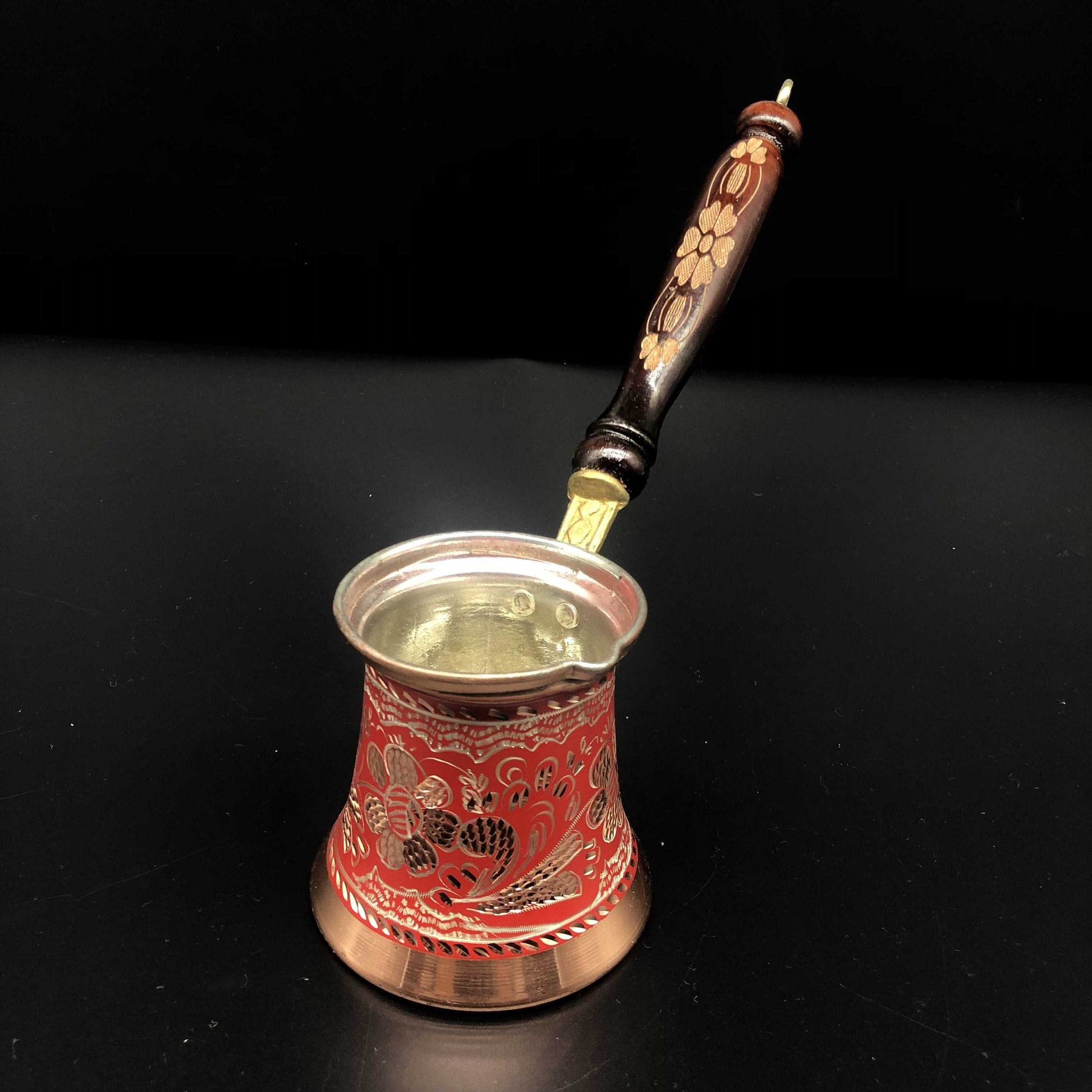 Turkish Tradional Cooper Coffee Maker Red Colered