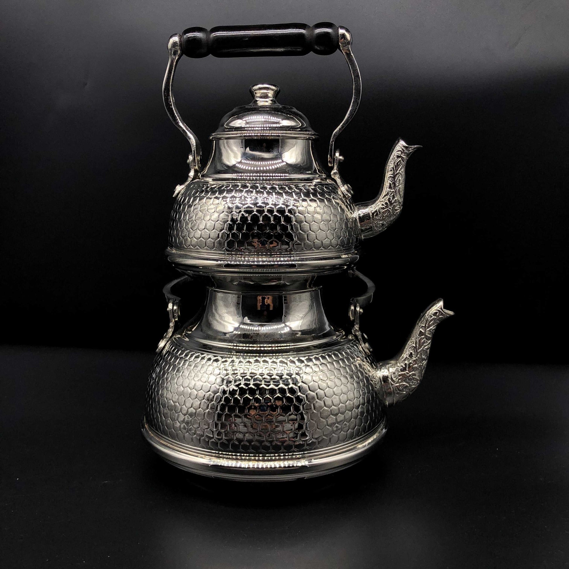 Heavy Copper Turkish Double Kettle Tea Pot