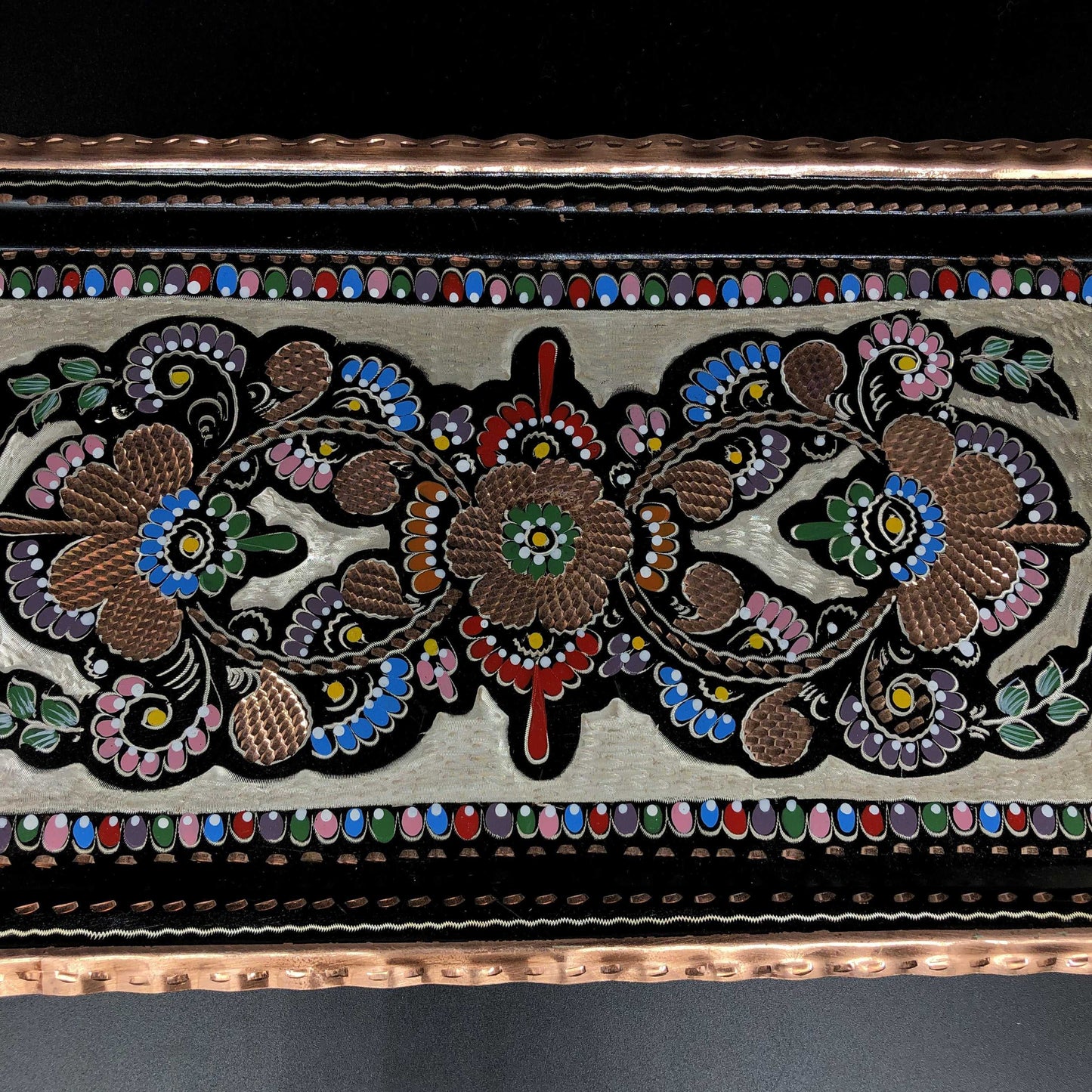 Turkish Rectangle Tray  handpainted colored