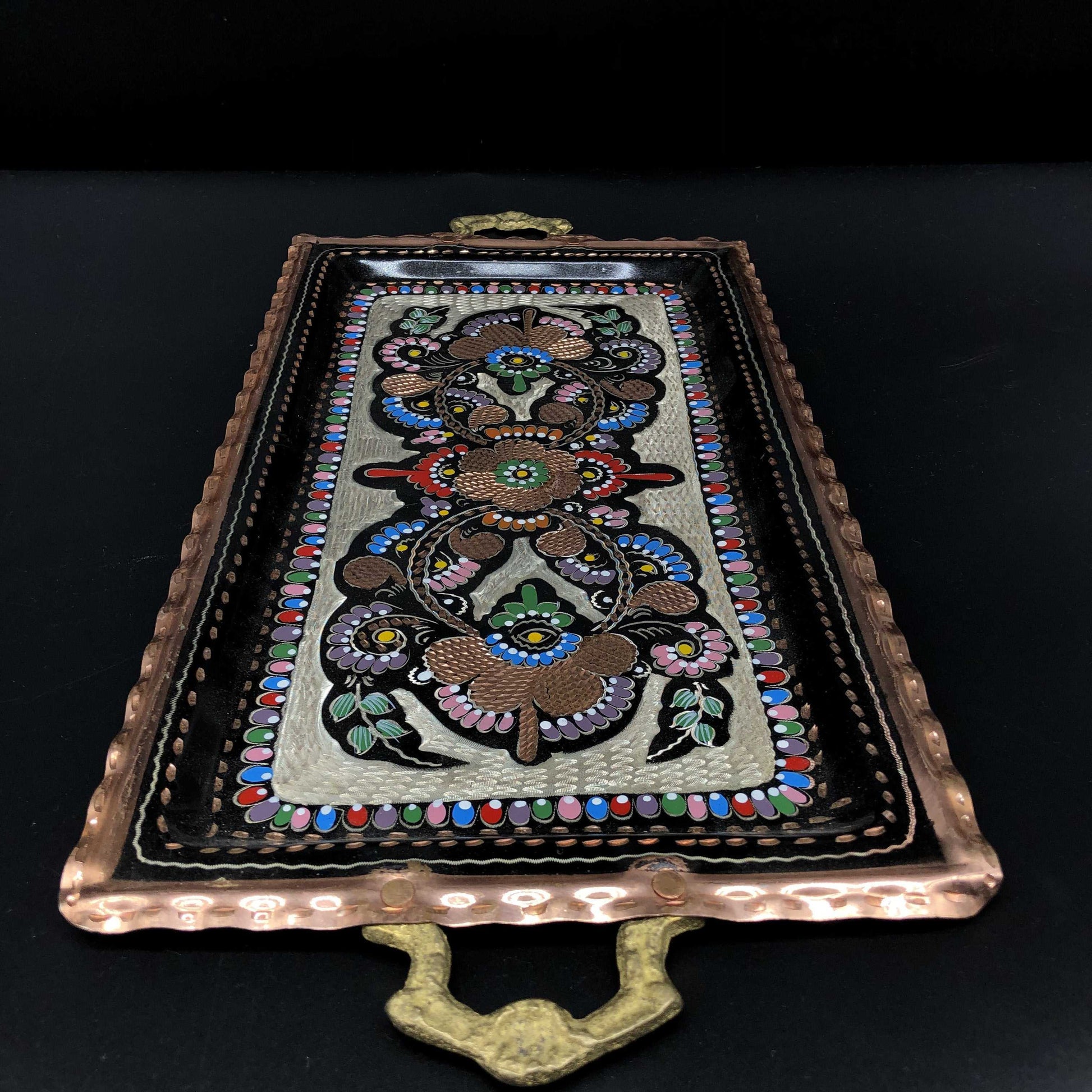 Turkish Rectangle Tray  handpainted colored