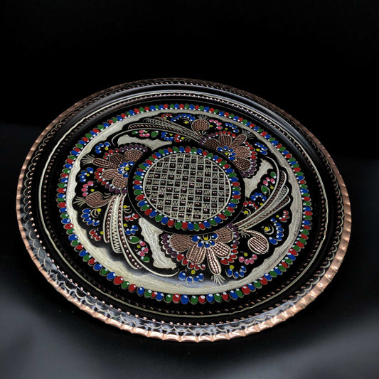 Turkish Round Tray  and handpainted colored