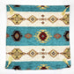 Ottoman Pillow , Turquoise and Cream