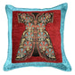 Ottoman Pillow , Blue in Red Caftan