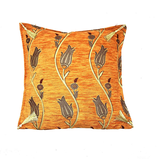 Ottoman Pillow , Orange Tulip