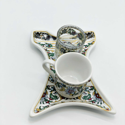 One Person Turkish Coffee Set Turquoise Kaftan