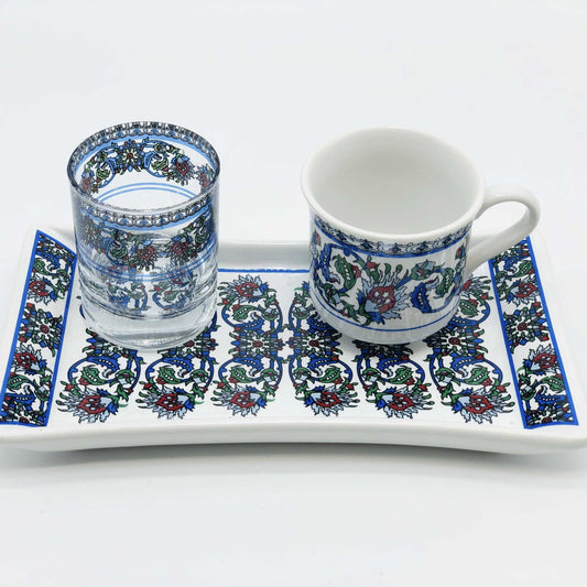 One Person Turkish Coffee Set Blue Clove