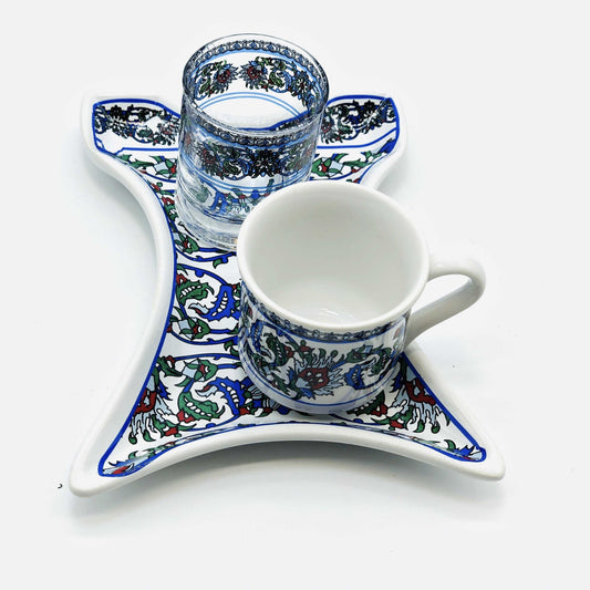 One Person Turkish Coffee Set Green Clove Kaftan