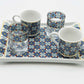 Two Person Turkish Coffee Set Blue Chamomile