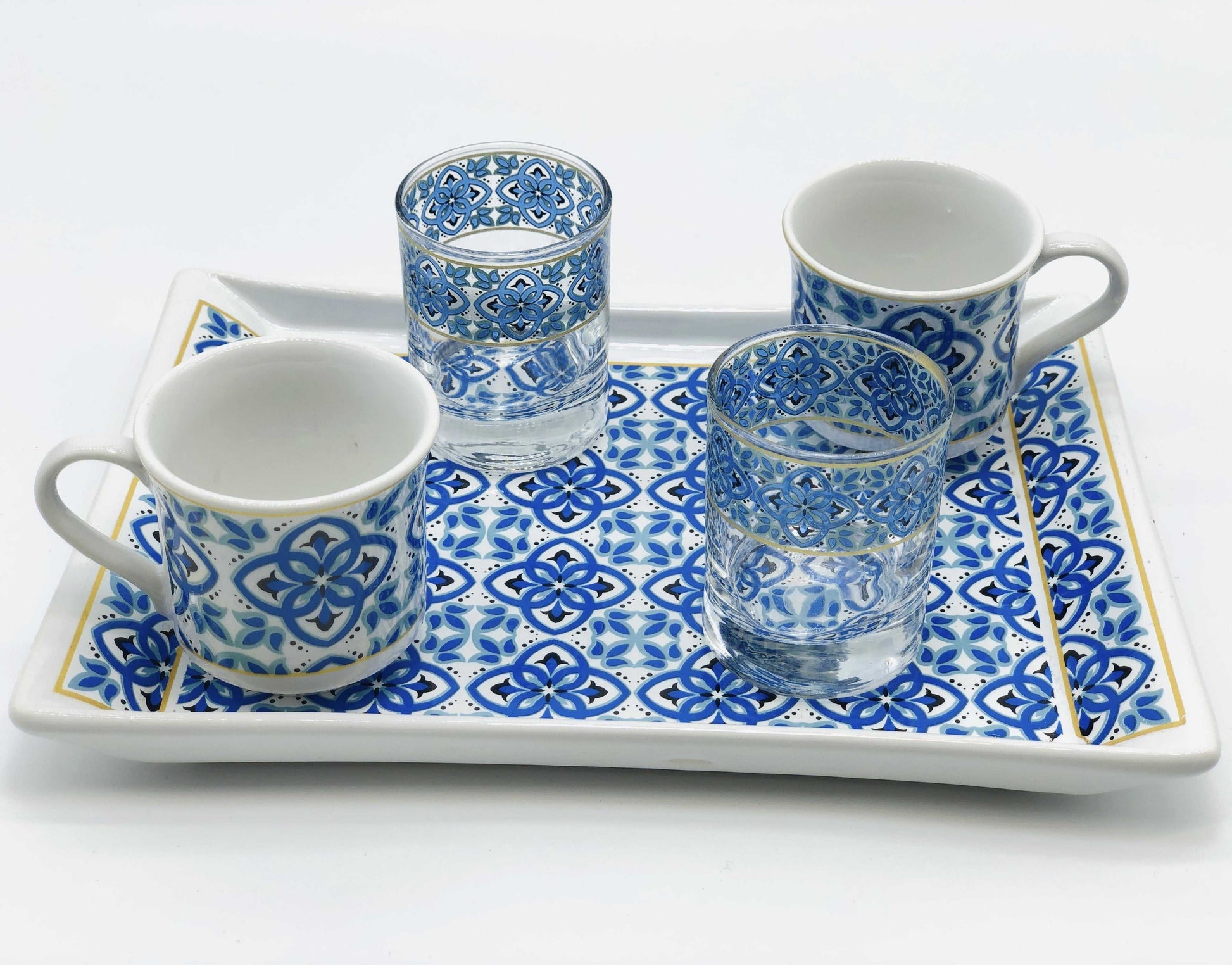 Two Person Turkish Coffee Set Blue Mallow