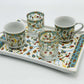 Two Person Turkish Coffee Set Red and Blue