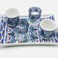 Two Person Turkish Coffee Set Blue Tulip
