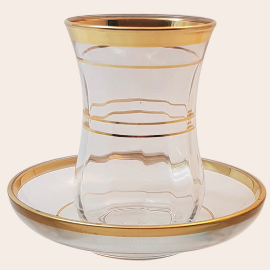 Traditional Gold Embellished Turkish Tea Set