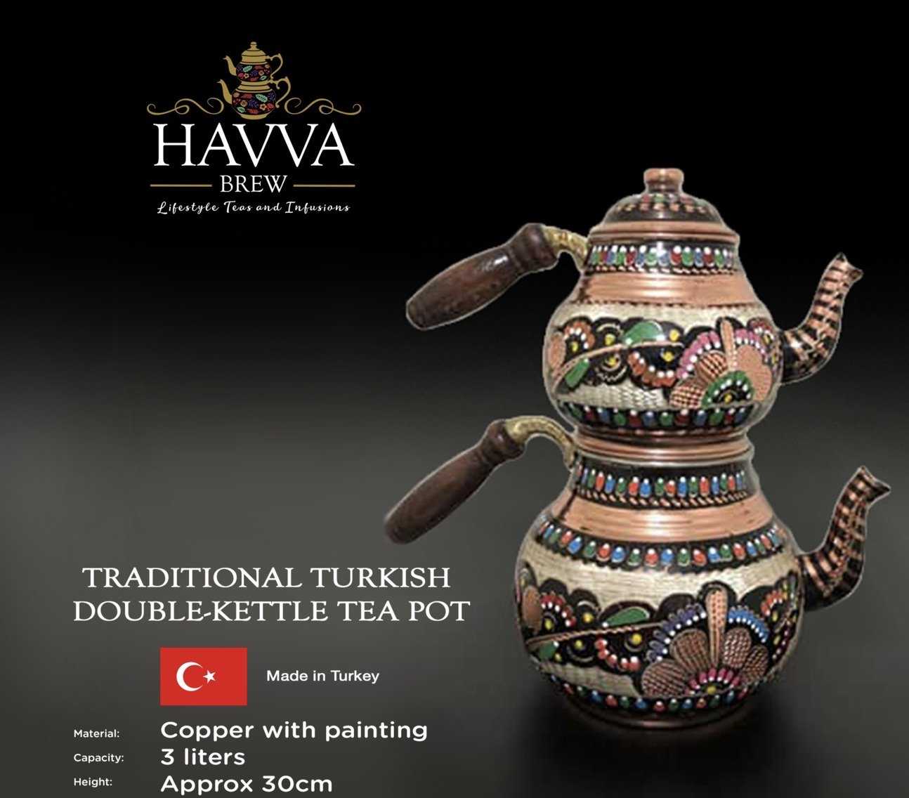 Turkish Double Kettle Tea Pot colored