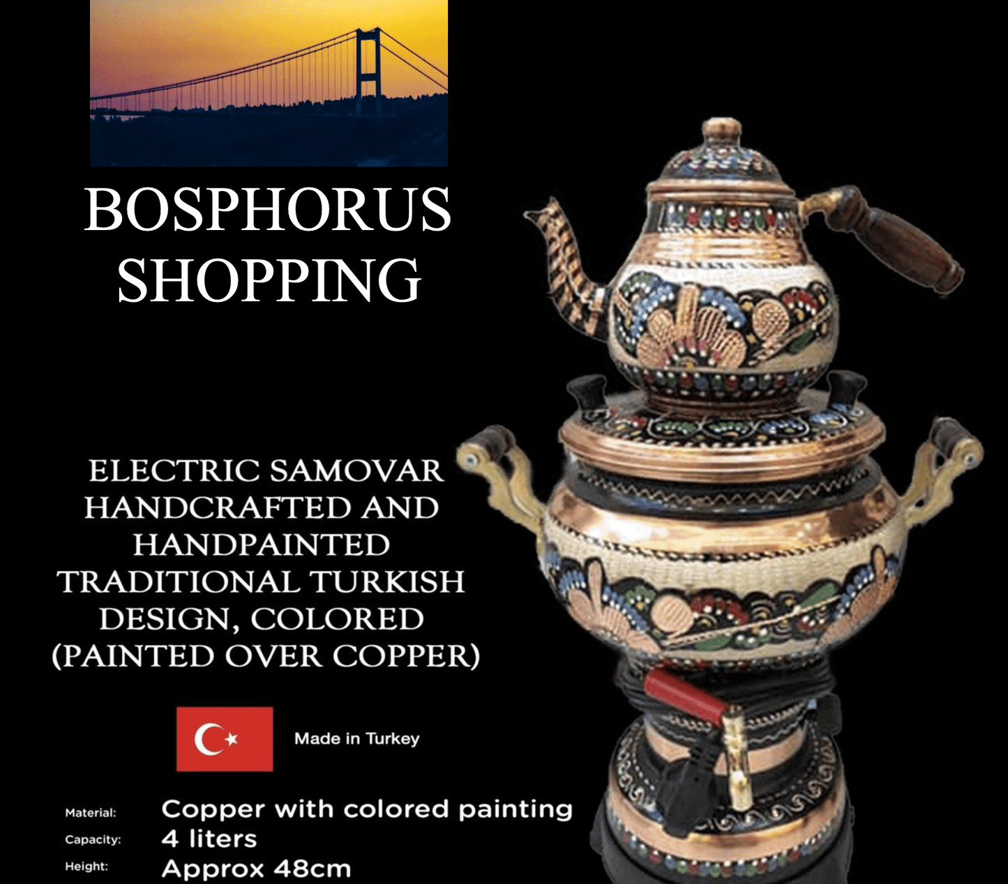 Electric Samovar  Traditional  Colored copper