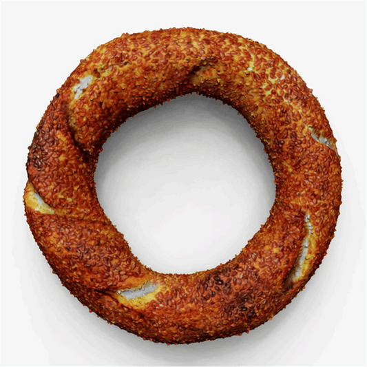 Crispy bagel with fresh sesame